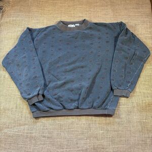 Vintage Apparel Workshop Woman's Green Geo Design Crew Neck Sweatshirt Size L